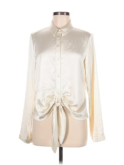 Pre-owned Express Long Sleeve Blouse In Ivory