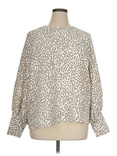 Pre-owned Express Long Sleeve Blouse In Ivory