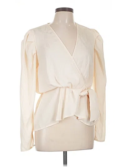 Pre-owned Express Long Sleeve Blouse In Ivory