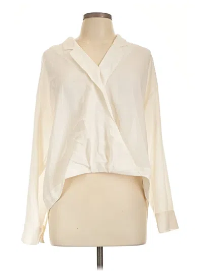Pre-owned Express Long Sleeve Blouse In Ivory