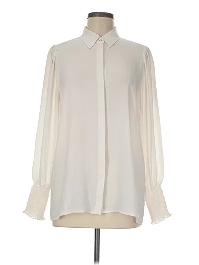 Pre-owned Express Long Sleeve Blouse In Ivory