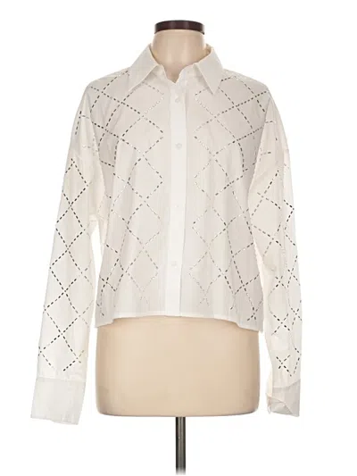 Pre-owned Express Long Sleeve Blouse In Ivory