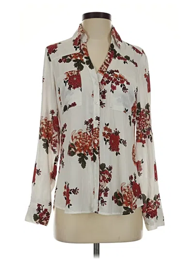 Pre-owned Express Long Sleeve Blouse In Ivory