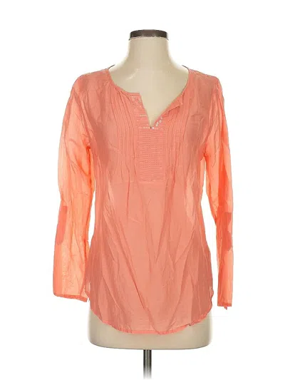 Pre-owned Express Long Sleeve Blouse In Orange