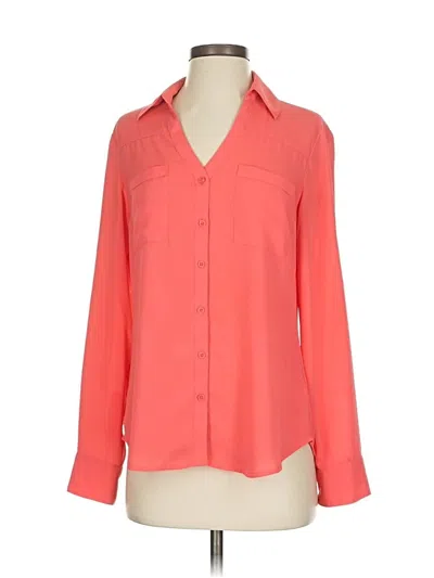 Pre-owned Express Long Sleeve Blouse In Orange