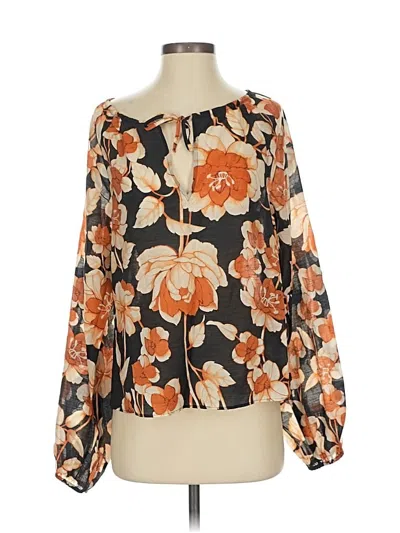 Pre-owned Express Long Sleeve Blouse In Orange