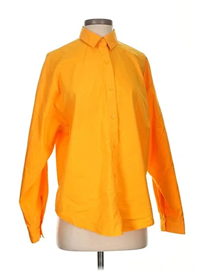 Pre-owned Express Long Sleeve Blouse In Orange