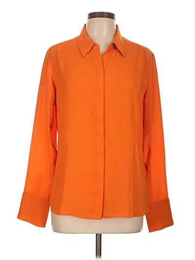 Pre-owned Express Long Sleeve Blouse In Orange
