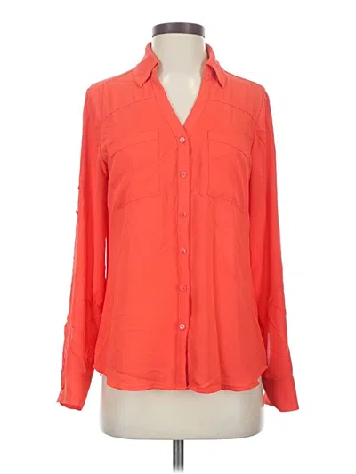 Pre-owned Express Long Sleeve Blouse In Orange