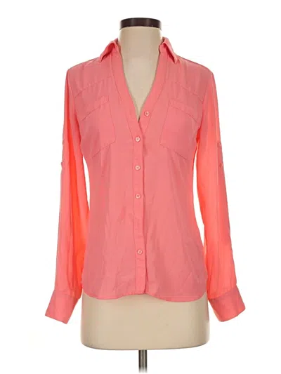 Pre-owned Express Long Sleeve Blouse In Orange