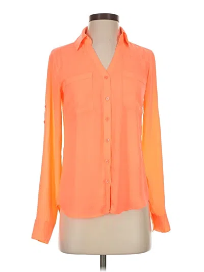 Pre-owned Express Long Sleeve Blouse In Orange