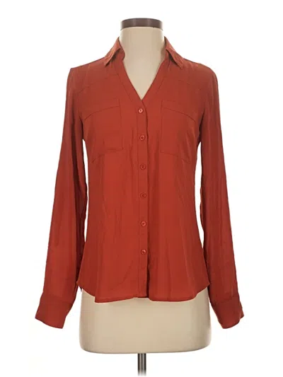 Pre-owned Express Long Sleeve Blouse In Orange