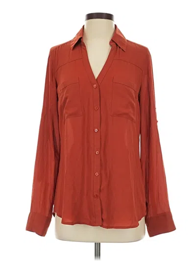 Pre-owned Express Long Sleeve Blouse In Orange