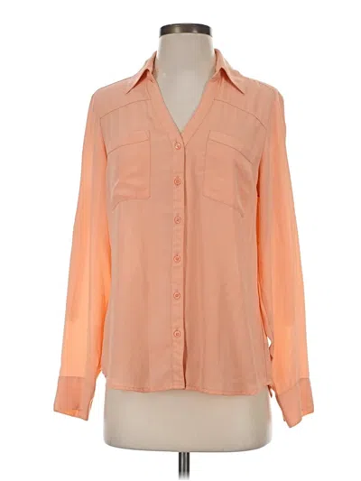 Pre-owned Express Long Sleeve Blouse In Orange