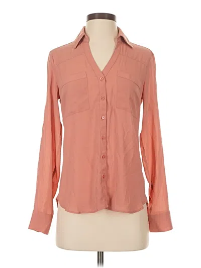 Pre-owned Express Long Sleeve Blouse In Orange