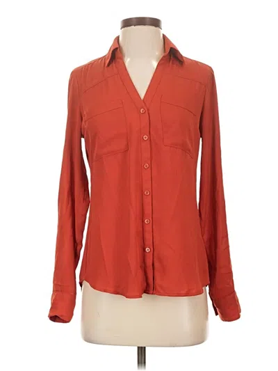 Pre-owned Express Long Sleeve Blouse In Orange
