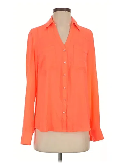 Pre-owned Express Long Sleeve Blouse In Orange