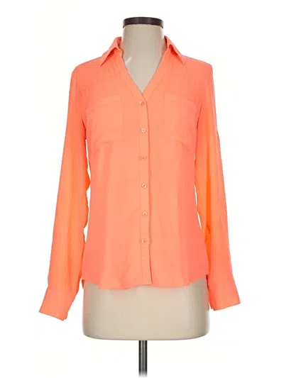 Pre-owned Express Long Sleeve Blouse In Orange