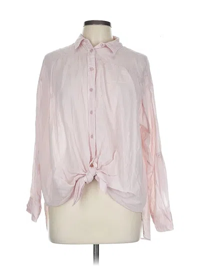 Pre-owned Express Long Sleeve Blouse In Pink