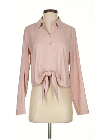 Pre-owned Express Long Sleeve Blouse In Pink