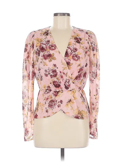 Pre-owned Express Long Sleeve Blouse In Pink