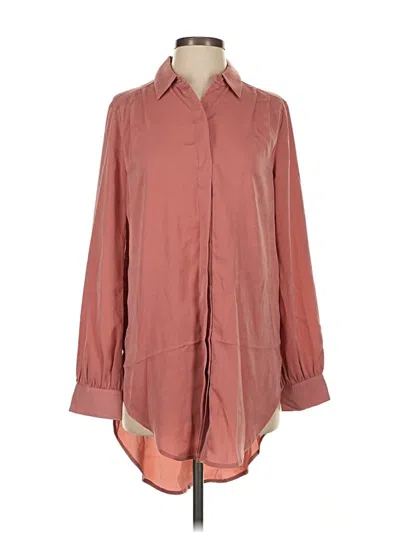 Pre-owned Express Long Sleeve Blouse In Pink