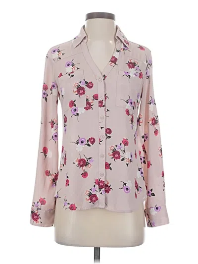 Pre-owned Express Long Sleeve Blouse In Pink