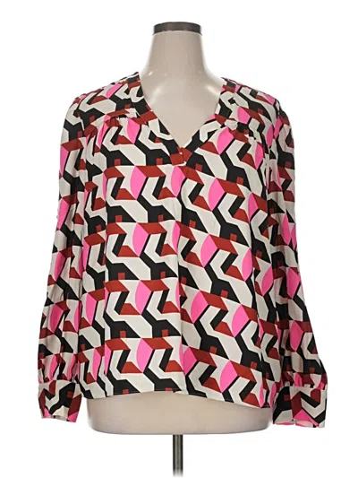 Pre-owned Express Long Sleeve Blouse In Pink