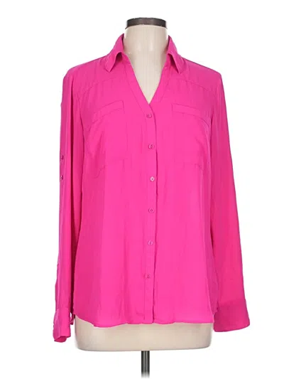 Pre-owned Express Long Sleeve Blouse In Pink