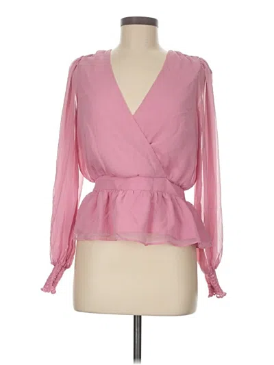 Pre-owned Express Long Sleeve Blouse In Pink