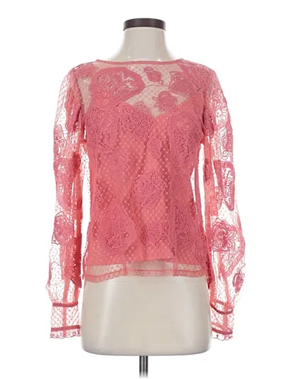 Pre-owned Express Long Sleeve Blouse In Pink