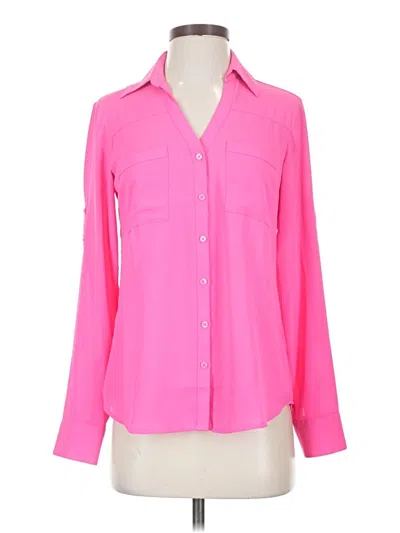 Pre-owned Express Long Sleeve Blouse In Pink