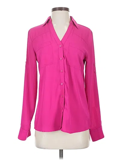 Pre-owned Express Long Sleeve Blouse In Pink