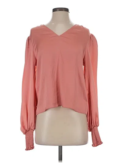 Pre-owned Express Long Sleeve Blouse In Pink