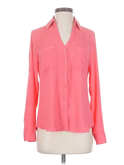Pre-owned Express Long Sleeve Blouse In Pink