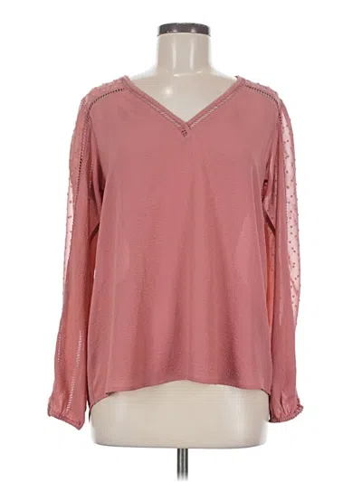 Pre-owned Express Long Sleeve Blouse In Pink