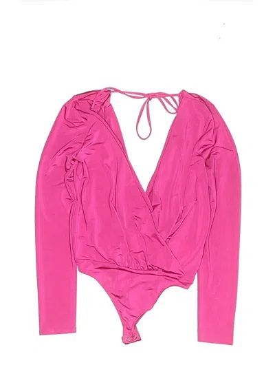 Pre-owned Express Long Sleeve Blouse In Pink