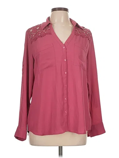 Pre-owned Express Long Sleeve Blouse In Pink