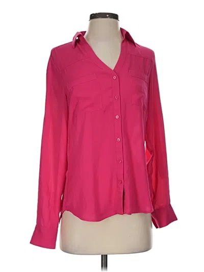 Pre-owned Express Long Sleeve Blouse In Pink