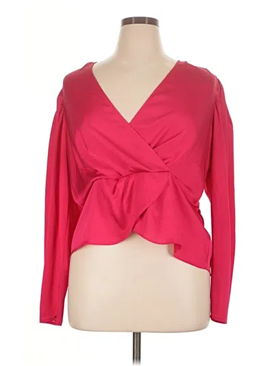 Pre-owned Express Long Sleeve Blouse In Pink