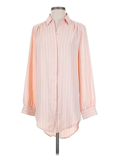 Pre-owned Express Long Sleeve Blouse In Pink