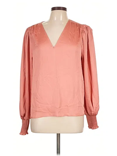 Pre-owned Express Long Sleeve Blouse In Pink
