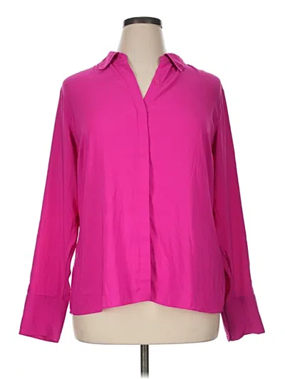 Pre-owned Express Long Sleeve Blouse In Pink