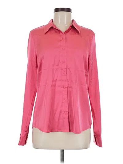 Pre-owned Express Long Sleeve Blouse In Pink
