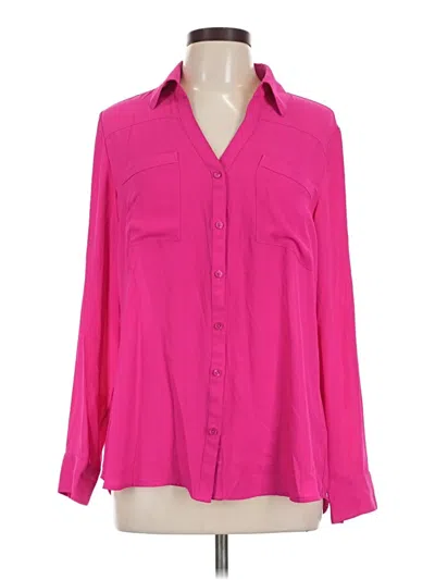 Pre-owned Express Long Sleeve Blouse In Pink
