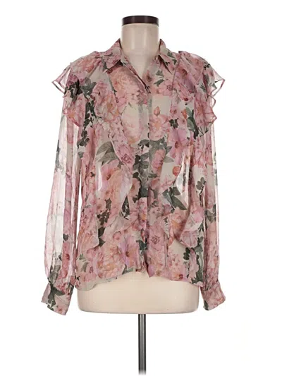 Pre-owned Express Long Sleeve Blouse In Pink