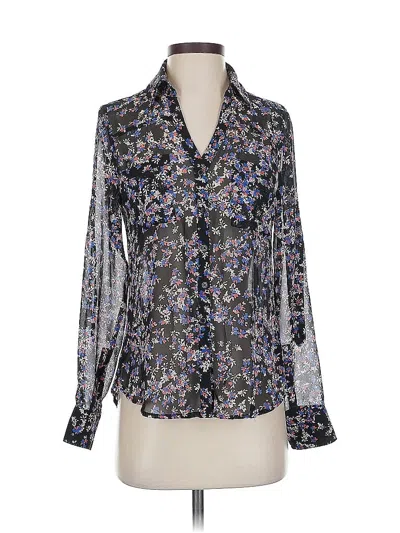 Pre-owned Express Long Sleeve Blouse In Purple