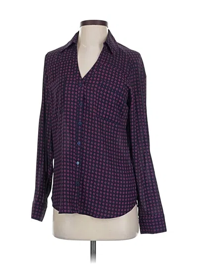 Pre-owned Express Long Sleeve Blouse In Purple