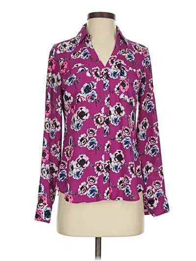 Pre-owned Express Long Sleeve Blouse In Purple