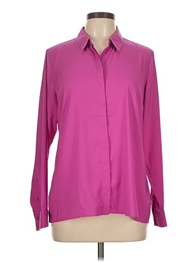 Pre-owned Express Long Sleeve Blouse In Purple
